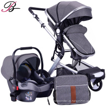 Altos buggies de paisagem contra o carrinho de bebê à prova de explosão, sentado, deitado, Flor Folding Baby Stroller 3-in-1